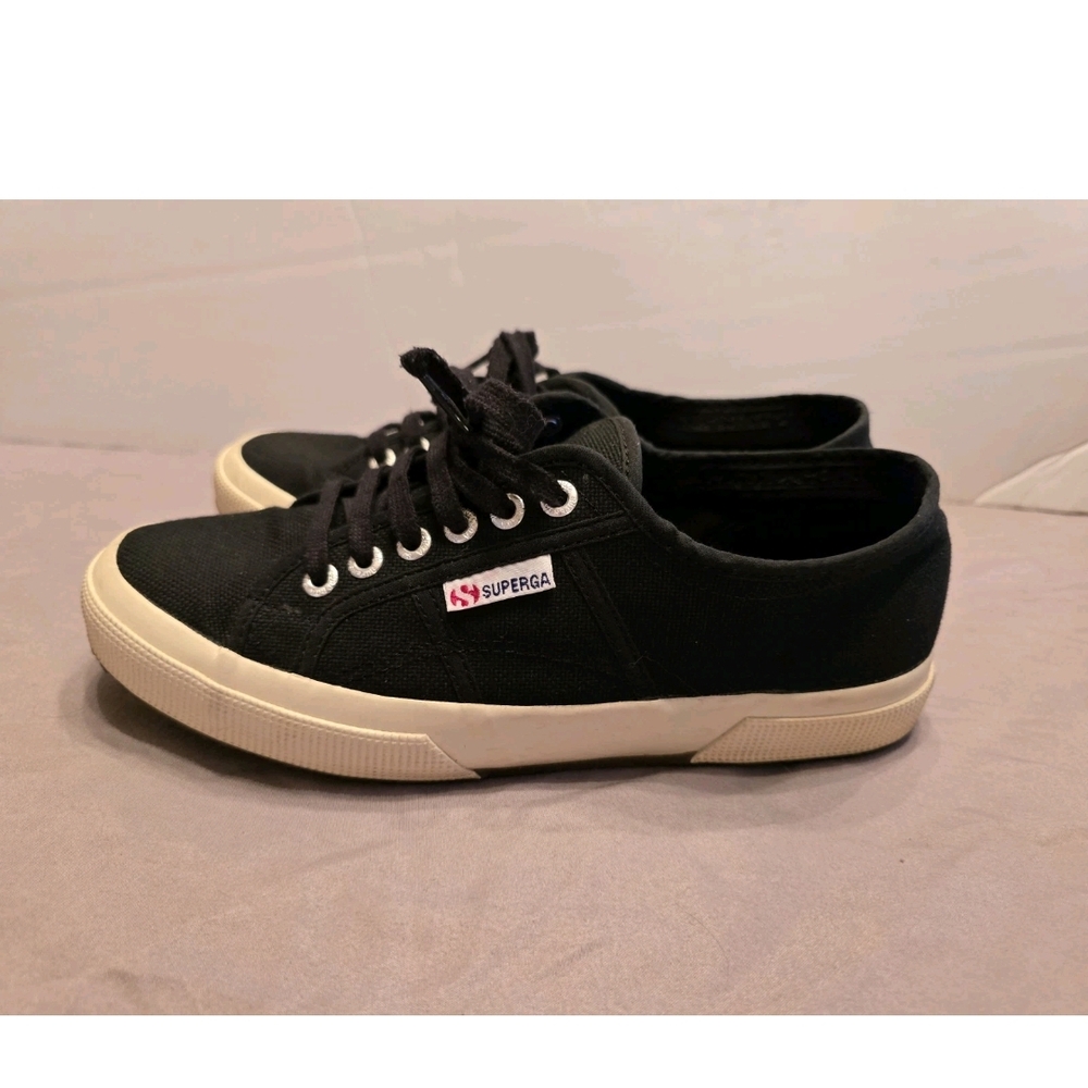 SUPERGA 2750 COTU CLASSIC SNEAKERS BLACK UNISEX US W 9.5 US M 8 EU 41 EUC